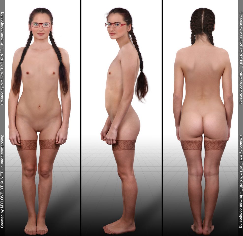 SLIM BROWN-HAIRED BABE WITH TINY BREAST POSING NUDE